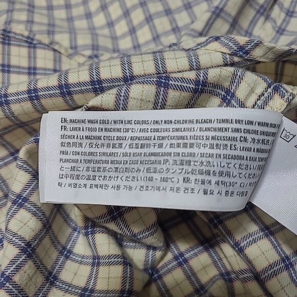 Abercrombie and Fitch Mens Long Sleeve Button Down Shirt Size Small Yellow Plaid - Picture 8 of 12